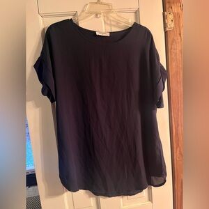 Zenana Outfitters Dark Blue Short Sleeve Top